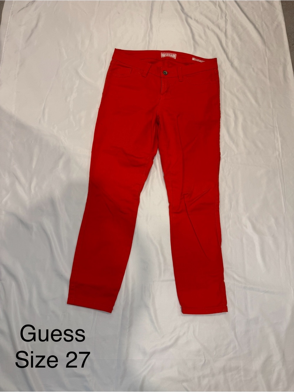 Guess Women’s Orange Slim Jeans - Size 27